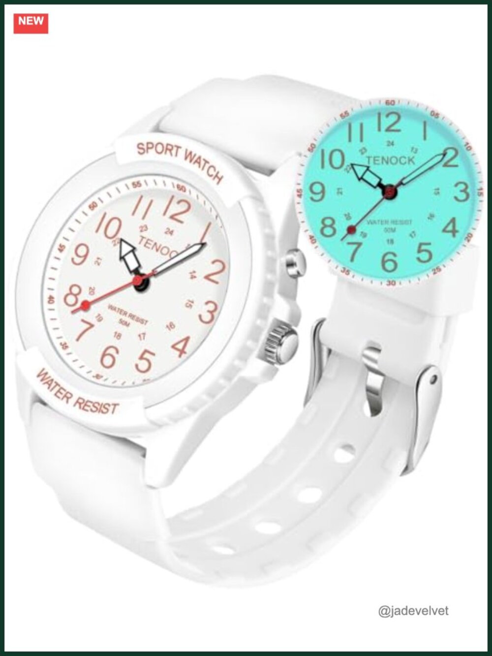 TENOCK Analog Nurse Watch 50M Waterproof Luminous 12/24H